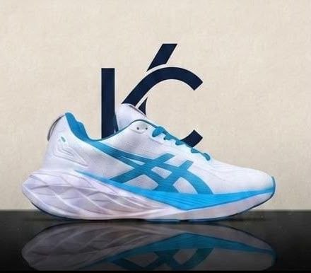 White Blue Asics Shoes